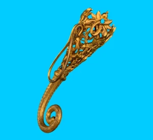 Gilt Bronze Tussie Mussie Acorns Clip Mini Child's Posey Posy Holder (#J1319) - Picture 1 of 4