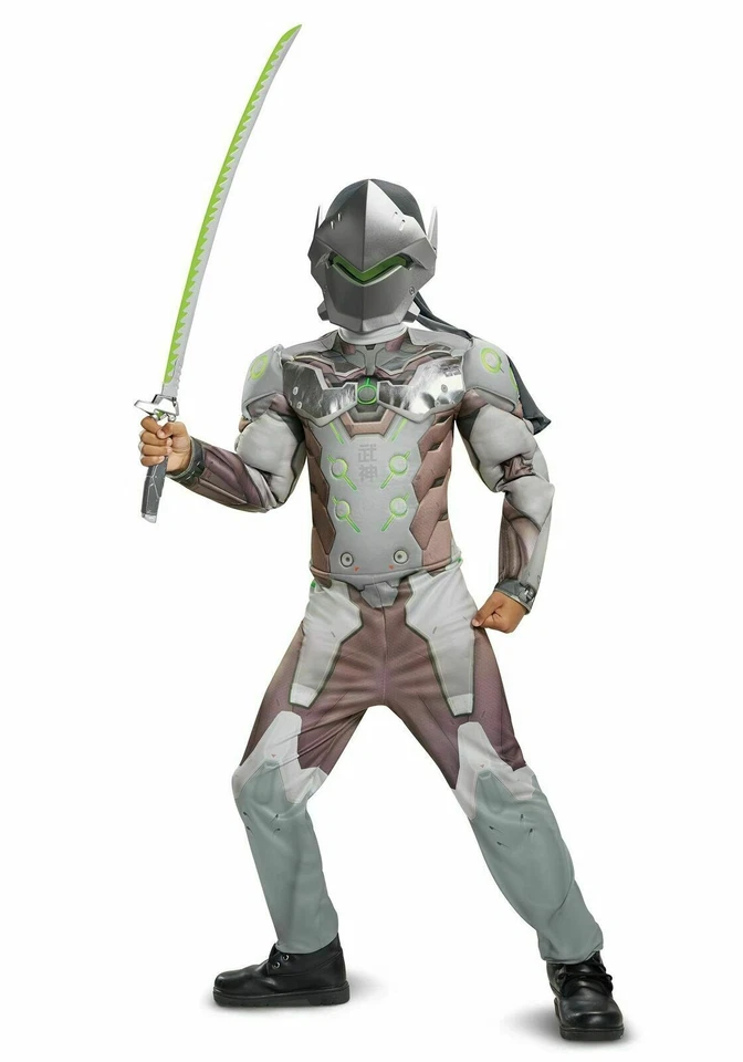 Fantasia Overwatch GENJI Cosplay Infantil MÉDIA 7-8 Disfarce Vestir Novo - Imagem 1 de 3