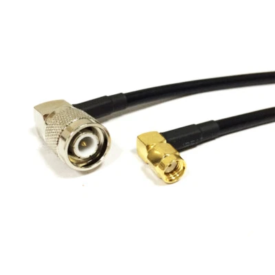 WIFI antenna cable RP SMA plug right angle to TNC male R/A Adapter 50cm/100cm - Image 1 of 4