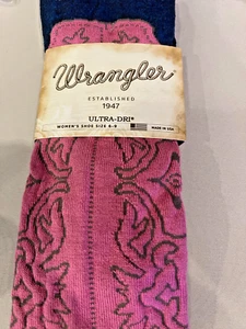 Chaussettes bottes femme Wrangler rose rayonne design fer à cheval confortable coupe western - Photo 1/2