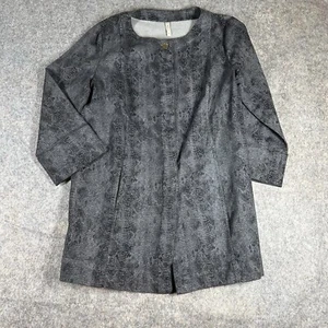XCVI Python Jacket Womens XL Snakeskin Print Coat Button Up Mid Length Grunge - Picture 1 of 7