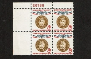 1960 U.S Commem 8c GARIBALDI Plt #Blk of 4 Sc#1169 M/NH/OG/Pristine - Picture 1 of 1