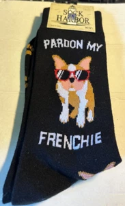 Sock Harbor Novelty Socks Men's Pardon My Frenchie ~ Dog Design NWT's - Picture 1 of 1