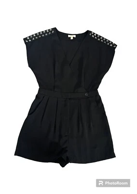 Mameluco para mujer Silence + Noise negro con detalle de tachuelas talla M Foto 1 de 4