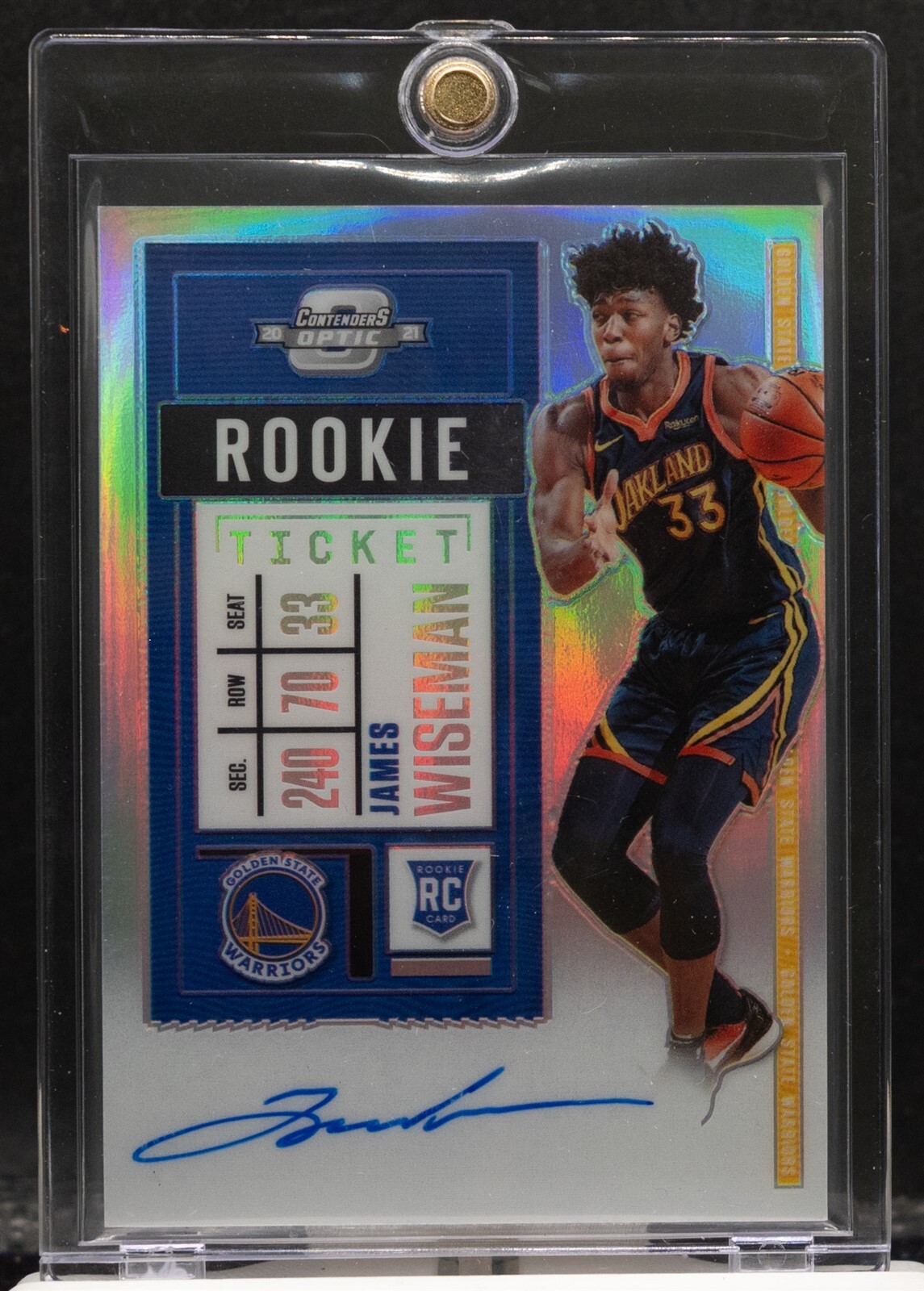 James Wiseman 2020-21 Contenders Optic 109 Rookie Ticket Prizm RC Auto Warriors