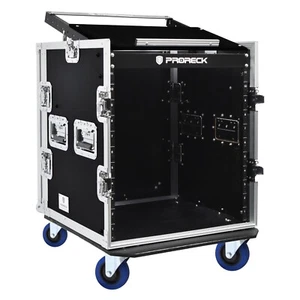 proreck 12U space Rack Case With Slant Mixer Top, 20'' Rackable Depth for DJ - Picture 1 of 5