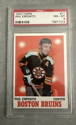 1970 Topps #11 Phil Esposito - PSA 8 - Image 1 of 2
