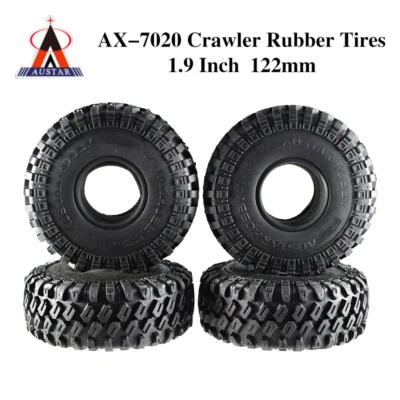 4X AUSTAR 1.9" 122mm Crawler Tires for 1/10 D90 TRX4 SCX10 AXIAL TF2 RC Car - Image 1 of 4