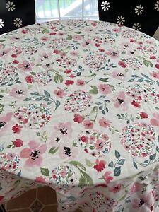 Martha Stewart Pastels and Pink Floral Tablecloth Round 70”