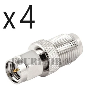 4 Pack - SMA Male Plug to F-Type Female Jack RF Coax Adapter Converter Connector - Picture 1 of 2