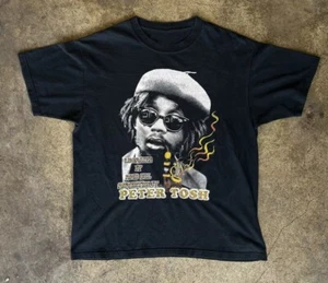 T-shirt unisex vintage Peter Tosh regalo per tifosi cotone nero taglia intera KN068 - Foto 1 di 7