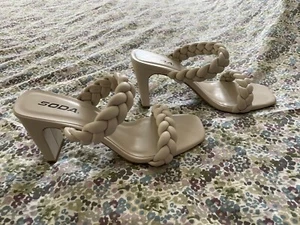 Soda cream double braided heels sandals size 8-1/2 Women Shoes - ex. cond. - Picture 1 of 4