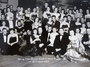 Delta Tau Delta Fraternity University North Dakota Christmas Formal Photo 1950 - Imagen 1 de 6