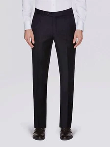 $795 Zegna Men's Blue Solid Sartorial Wool Dress Pants Size 60R - Picture 1 of 3