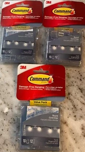 3 Confezioni 3M Comando Tondo Cavo Filo Clip TRASPARENTE Ganci Parete 30 TOTALE - Foto 1 di 2