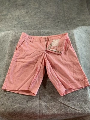 Pantalones Cortos Tommy Hilfiger Mujer Talla 2 Rojo Y Blanco Bermudas A Rayas Frente Plano Foto 1 de 4