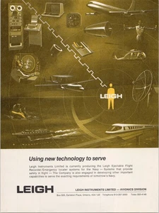 Grabadora de vuelo de anuncios impresos de aviación vintage Leigh Instruments Limited 1974 - Imagen 1 de 1