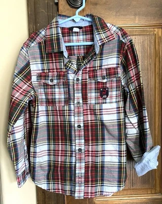 Botón a cuadros Jacadi Paris para niños talla 10 Foto 1 de 4