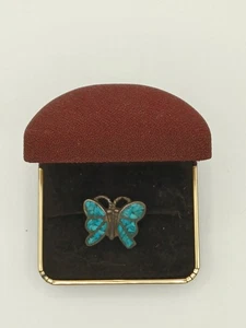 Anillo vintage de plata esterlina con incrustaciones de mariposa del suroeste para damas talla 6,5 - Imagen 1 de 1