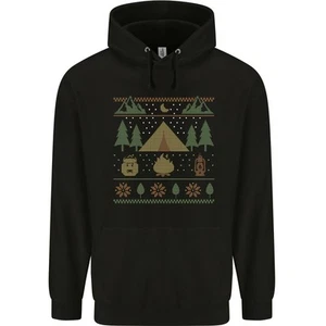 Christmas Camping Xmas Tent Funny Childrens Kids Hoodie - Picture 1 of 3