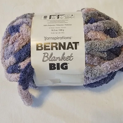 1 Skein Bernat Blanket Big Yarn #7 Jumbo Mineral Lilac Polyester 32 yd - Image 1 of 4