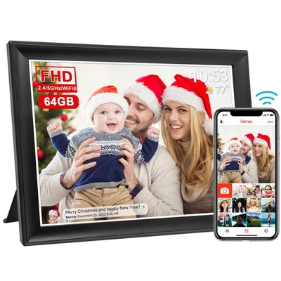 10.5 Inch FHD WiFi Digital Picture Frame 64GB Touch Screen Share Photos Videos - Image 1 of 4