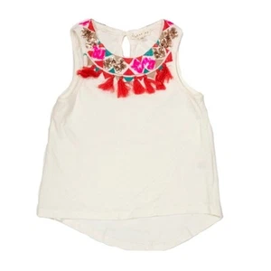 COPPER KEY Tank Tassell Gold Pink Embellishment Size 4T - Picture 1 of 4