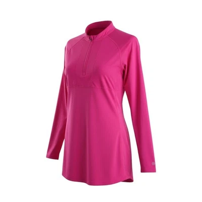Vestido de natación Athleta protector contra erupciones talla XL rosa ceñido lateral 1/4 cremallera manga larga Foto 1 de 4
