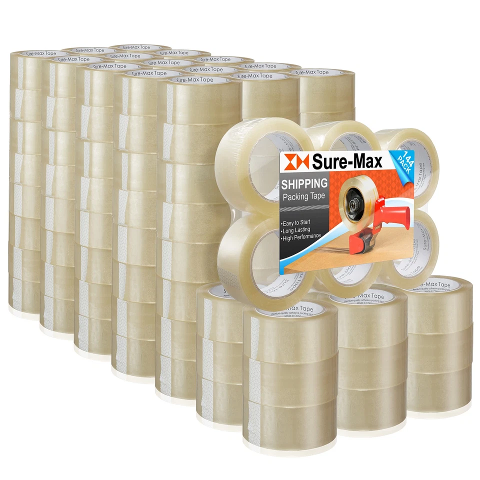 144 Rolls Clear Carton Sealing Packing Tape Shipping - 1.8 mil 2" x 110 Yards - Image 1 of 4