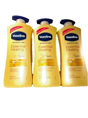 (3) Vaselina Essential Healing Cuidado Intensivo Loción Corporal No GRASA 20.3FL OZ Foto 1 de 4