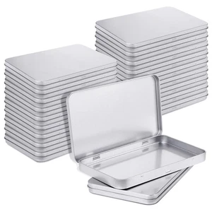 Lata rectangular de metal con tapa, tapa metálica con bisagra, Bl1136 - Imagen 1 de 7