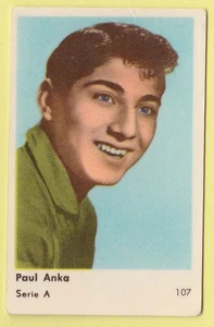 1958 Swedish Dutch Film Star Card Star Serie A #107 Singer Paul Anka - Picture 1 of 1