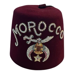 Shriner’s MOROCCO Hat With Tassel And Case 2 - Picture 1 of 4