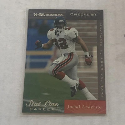 1999 Donruss Jamal Anderson Checklist Career Star Line Parallel #98/203 - Image 1 of 2