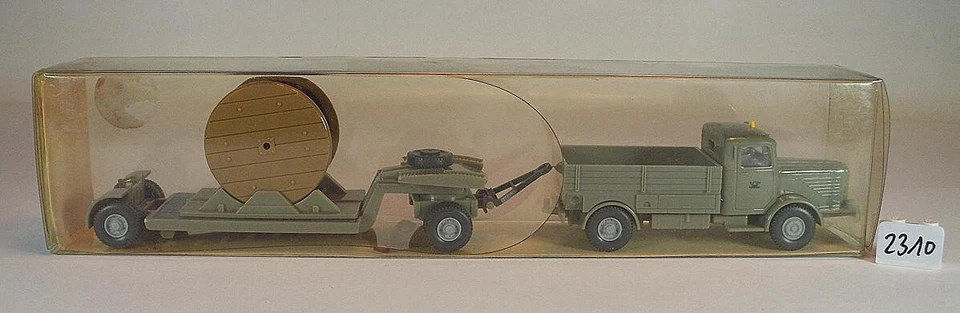 Wiking 1/87 Nr.27852 Büssing 8000 Tieflader m Kabelrolle Deutsche Post OVP #2310 - Bild 1 von 1