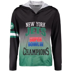 Men's New York Jets Klew Black On the Fifty Matchup Hooded Long Sleeve T-Shirt - Picture 1 of 12