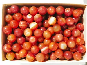 Carnelian Agate Marbles 3 Pieces 20 MM Natural Stone Vintage Darker Than Photo - Picture 1 of 1
