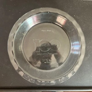 PYREX COLLECTIBLE 100TH Anniversary LIMITED EDITION Engraved Pie Plate 11 3/4” - Picture 1 of 3