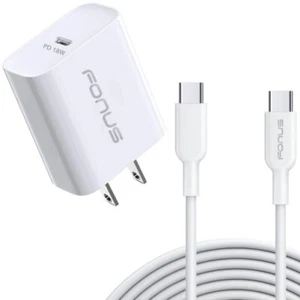 Fast Type-C 18W PD Home Charger 10ft Long USB Cable Power Cord for Phone Tablets - Picture 1 of 7