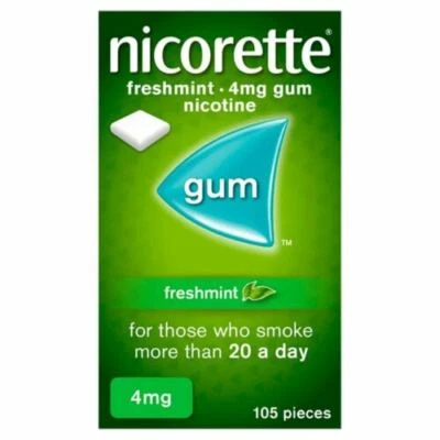 Nicorette Chicles Gum 105 un FRESH MINT 4mg ÚLTIMOS hasta Noviembre enviado HOY - Imagen 1 de 4