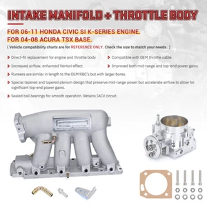 For K20 K20Z3 K24A2 K24 RBC Intake Manifold + 70mm Throttle Body K-Series K Swap - Bild 1 von 14