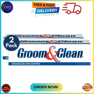 Groom & Clean Hair Control Cream 4.5 Oz Pack of 2 - Mens Hair Styling Cream - Image 1 of 4