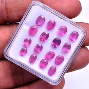 16 Pcs Natural Ruby Mozambique Oval Cut 5.10mm-6.15mm Stunning Loose Gemstones - Picture 1 of 4