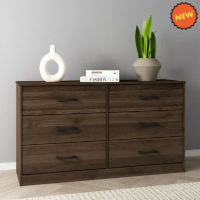 Comoda Para Habitacion Con 6 Cajones De Madera Café Muebles El Dormitorio Ropa Foto 1 de 4