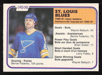 1981-82 O-Pee-Chee OPC #304 Bernie Federko Card TCCCX - Image 1 of 2