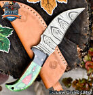 Csfif Forged Skinner Knife Twist Damascus Hard Wood Micrata Bolster Edc Closeout