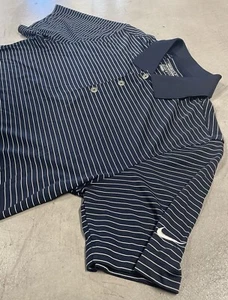 Men’s Nike Golf Tour Performance Dri Fit Polo Shirt Navy White Stripes Size SM - Picture 1 of 18