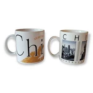 Starbucks Coffee Mugs (2) CHICAGO City Scenes 1994 & 2003 Collector Series 20oz - Bild 1 von 13