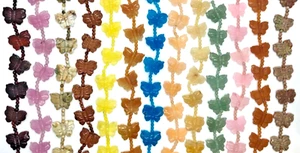 Butterfly Stone Carved Beads 13 VARIATIONS COLORS JASPER JADE SANDSTONE 26x20mm - Picture 1 of 18