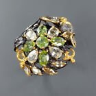Natural gemstone Peridot Ring 925 Sterling Silver Size 6.75 /R341943